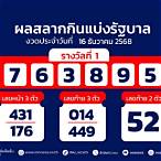 ผลหวยวันที่ 1 มิถุนายน 2565
